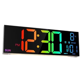 40 cm-es digitális LED falióra RGB kijelzővel és távirányítóval FK2460241
