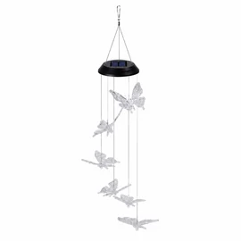 Napelemes pillangós szélcsengő kerti lámpa – 66 cm 16028