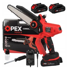 OPEX Tools OPX28012 akkumulátoros láncfűrész ágakhoz 8”, 21 V, 2 akkumulátorral 28012