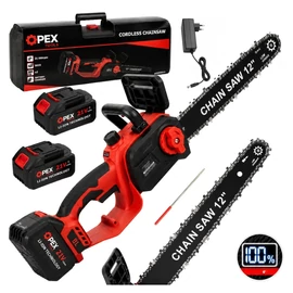 OPEX Tools OPX28015 akkumulátoros láncfűrész 12”, 2×21 V 3,0 Ah 28015