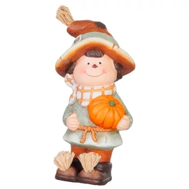 MagicHome Nature kisfiú tökkel őszi dekoráció – 10,5 × 11,5 × 23 cm 8092400