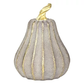 MagicHome Nature dekoratív tök arany részletekkel – polyresin – 12,2 × 12,2 × 16,2 cm 8092415