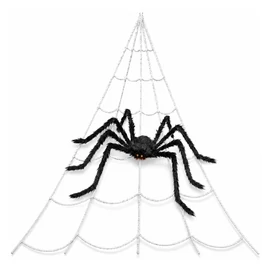 Óriás Halloween pókháló dekoráció műpókkal – 5 m 25M2X6V899