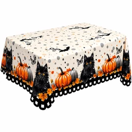 Vespri Halloween fekete macskás-tökös téglalap asztalterítő – 152 × 218 cm 1WM0562187-T