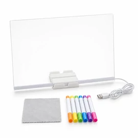 LED rajztábla 29 × 20 cm – 7 színes filctollal, USB kábellel 16504