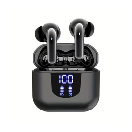 Vezeték nélküli Bluetooth 5.4 fülhallgató digitális töltöttségjelzővel Fekete VV3802514-B