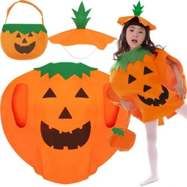 Halloween tök jelmez gyerekeknek – 3 részes szett sapkával és táskával 21908
