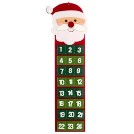Adventi naptár Mikulás mintával, 24 zsebbel, 67,5 × 20 cm 00022252