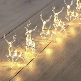 Karácsonyi LED rénszarvas fényfüzér, 10 LED, meleg fehér, 145 cm 00024955