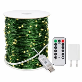 500 LED-es karácsonyi fényfüzér – 50 m, meleg fehér, távirányítóval LAMP36CB