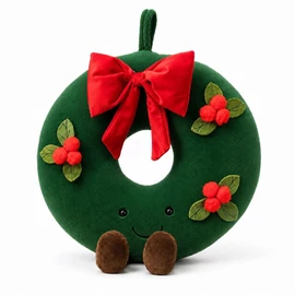 Karácsonyi koszorú formájú díszpárna masnival – 45cm PDS18