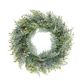 Dekoratív ajtókoszorú élethű műfenyőből – 38cm WSN24