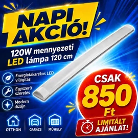 120W mennyezeti led fénycső 120cm