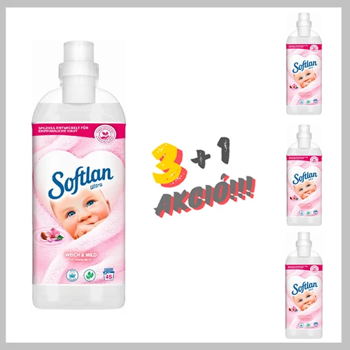 SOFTLAN Ultra Sensitive öblítő 1 liter 45 mosás  3+1 Akció! ZT-8927217A