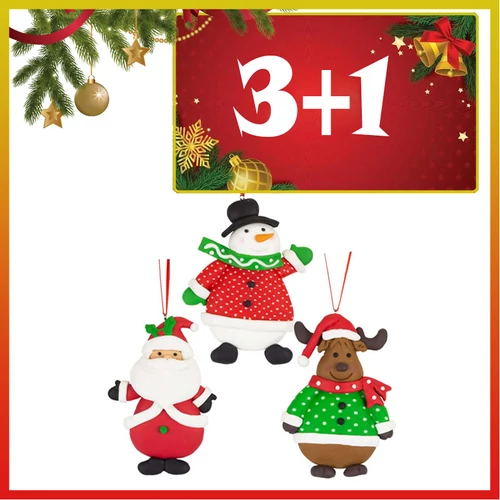 Karácsonyi poliagyag 3 mintás 11cm figura 49783
