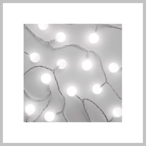 Elemes fehér golyós fényfüzér 10 LED - 1,5 m fehér 96015LIB-101WC
