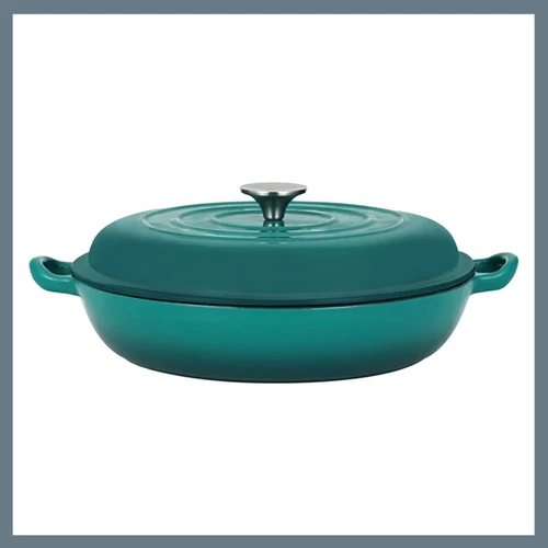 Perfect Home Zománcozott öntöttvas szeletsütő fedővel 30cm türkiz 16640