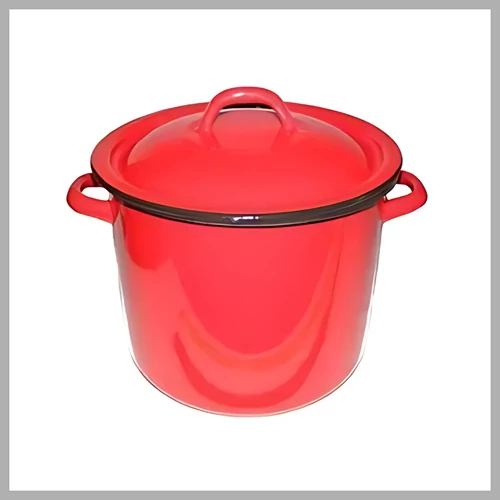 Piros zománcozott fazék fedővel – 6 liter PFA6L