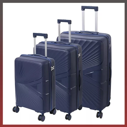 Leziter TraveLux Endure gurulós bőrönd 3 részes szett kék LTREBS-BLU