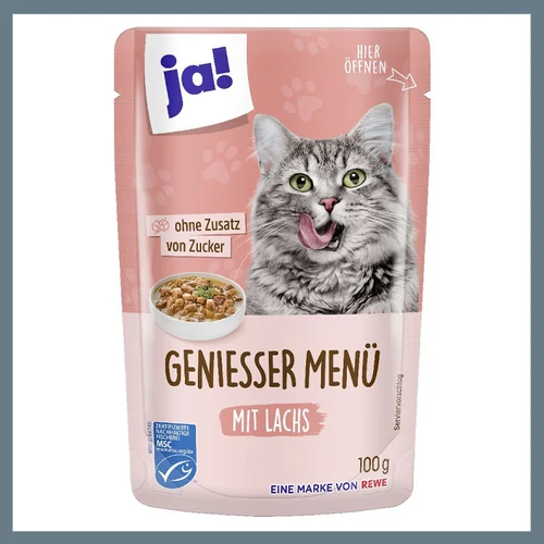 ja! Ínyenc lazac macskaeledel, 100 g 7707422