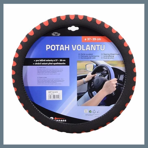 Puha kormányvédő huzat – piros, 37–39 cm 06414
