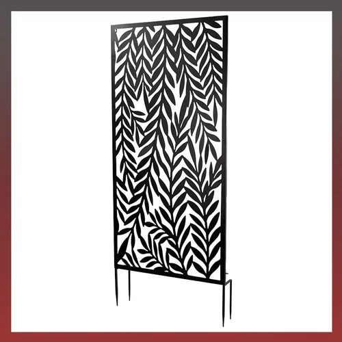 Fém válaszfal 60x10x160cm fekete 43868
