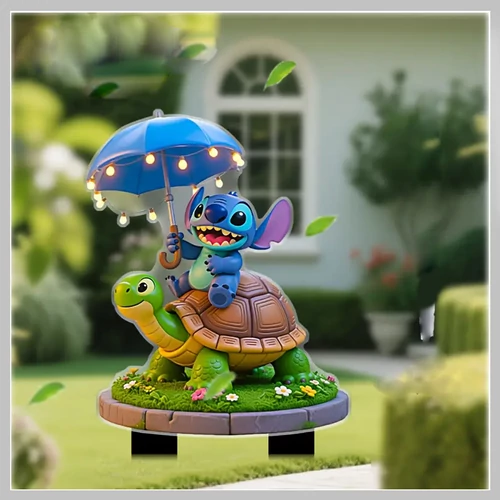 Stitch és Teknős Akril Kerti Dekoráció (27 x 16 cm) MJ2728216