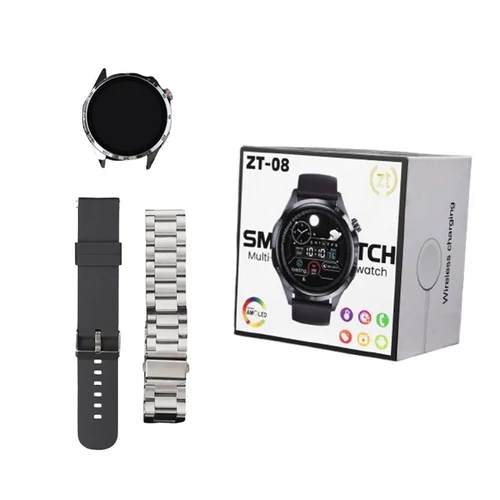 ZTfit ZT-08 Ezüst okosóra szilikon és fém szíjjal holm0781