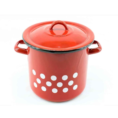 Zománcozott fazék + fedő 21cm piros 5999036001776