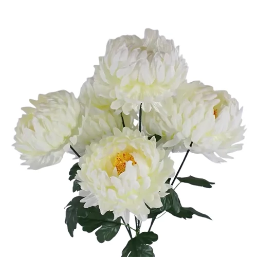 1db Mesterséges Krizantém Virág - Fehér QP4504827-4