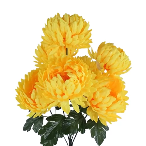 1db Mesterséges Krizantém Virág - Sárga QP4504827-5