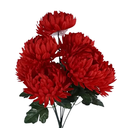 1db Mesterséges Krizantém Virág - Piros QP4504827