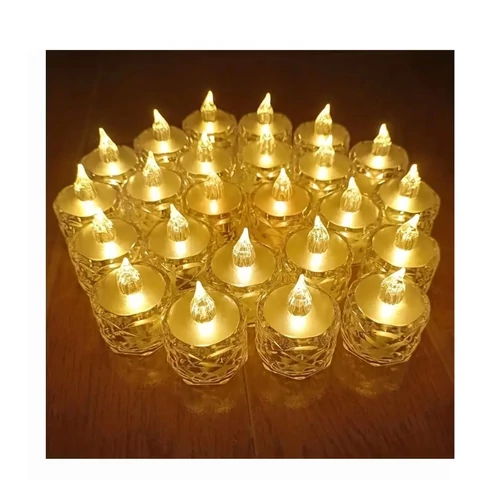 12 db Kristályhatású LED Gyertya – Meleg Fehér– RV50721