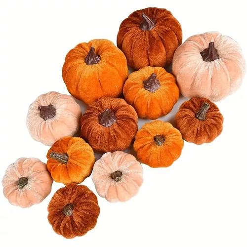 12 darabos Bársony Műtök Szett – Őszi és Halloween Dekorációhoz NY4456841
