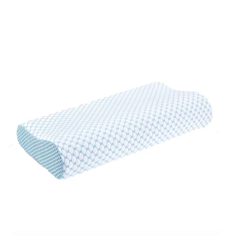 CoolCloud Memóriahabos Nyakpárna – Jégselyem huzattal, ergonomikus hullámforma, 50×30×7 cm – holm10066