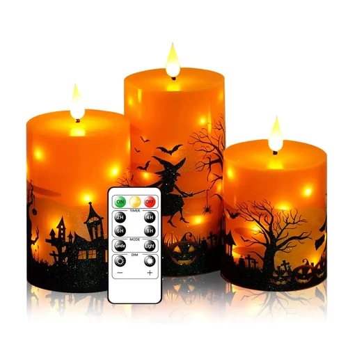 3 darabos Halloween LED Gyertya Szett KV4708451
