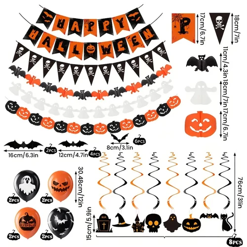 Halloween Díszlet, Party Készlet – 36 darabos PG4380745