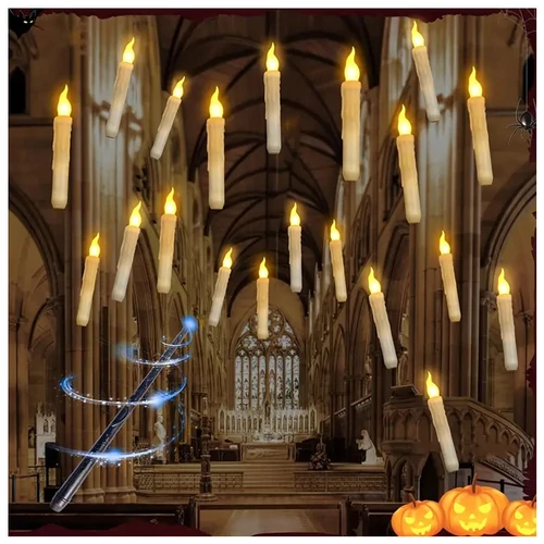 20 darabos Halloween Lógó Gyertya Szett – Távirányítós, LED-es Dekoráció QN4352120-2