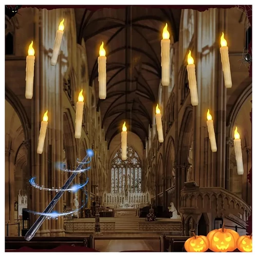 12 darabos Halloween Lógó Gyertya Szett – Távirányítós, LED-es Dekoráció QN4352120