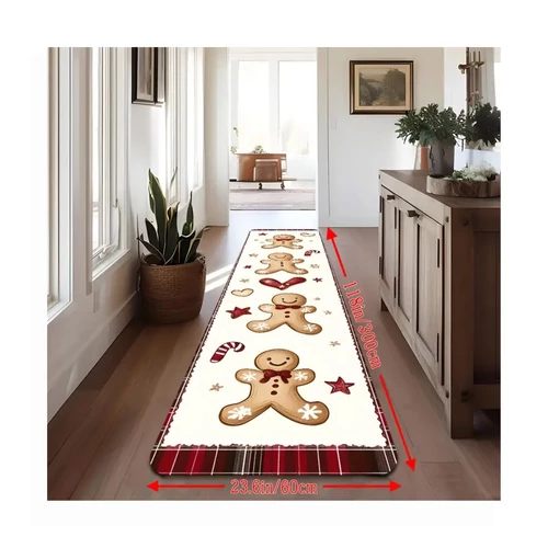 Karácsonyi futószőnyeg – 60×300 cm, Mézeskalács mintával – PM588342-2