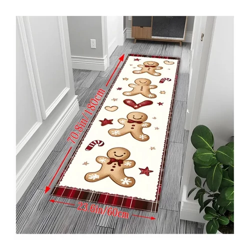 Karácsonyi futószőnyeg – 60×180 cm, Mézeskalács mintával – PM588342