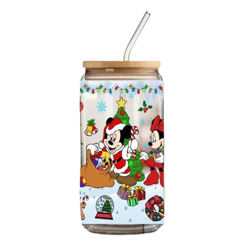 Disney karácsonyi üvegpohár Mickey és Minnie mintával 470ml LL565881