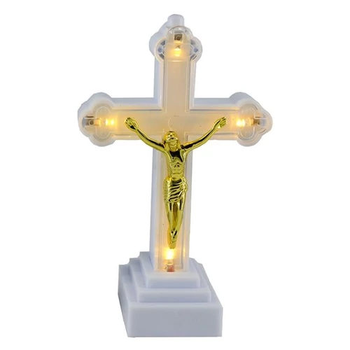 6db Elektromos LED kereszt – 13 cm, melegfehér 32794