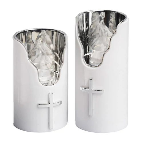 6db Elektromos LED mécses - Fehér, fehér lánggal 55532-3
