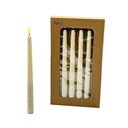LED gyertya – meleg fény, 6 db/csomag, 28 cm 59303