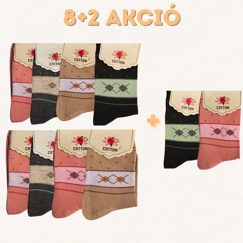 8+2 Női pamut zokni szett 38-42 – 709916-81