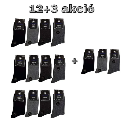 12+3 pár Férfi öltöny zokni  43-46 MP1002-8