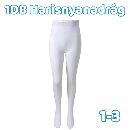 1db Gyerek pamut harisnyanadrág - Fehér 1-3 éves korig MGH8005-1