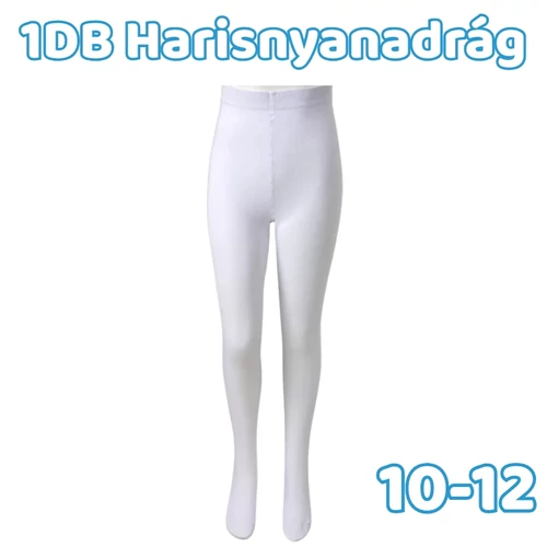 1db Gyerek pamut harisnyanadrág - Fehér 10-12 éves korig MGH8005-7