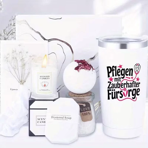 Ajándékcsomag fehér wellness szett pohárral WK5671527